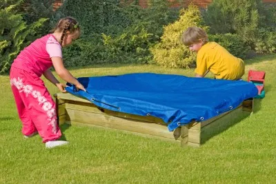 Sandkasten Abdeckplane blau 120x120m