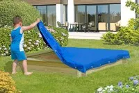 Sandkasten Abdeckplane blau 150x150m