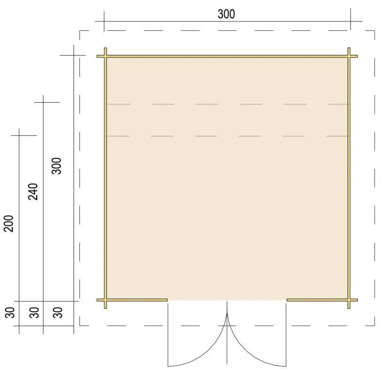 Zuluna Blockhaus 300x200cm, Pultdach