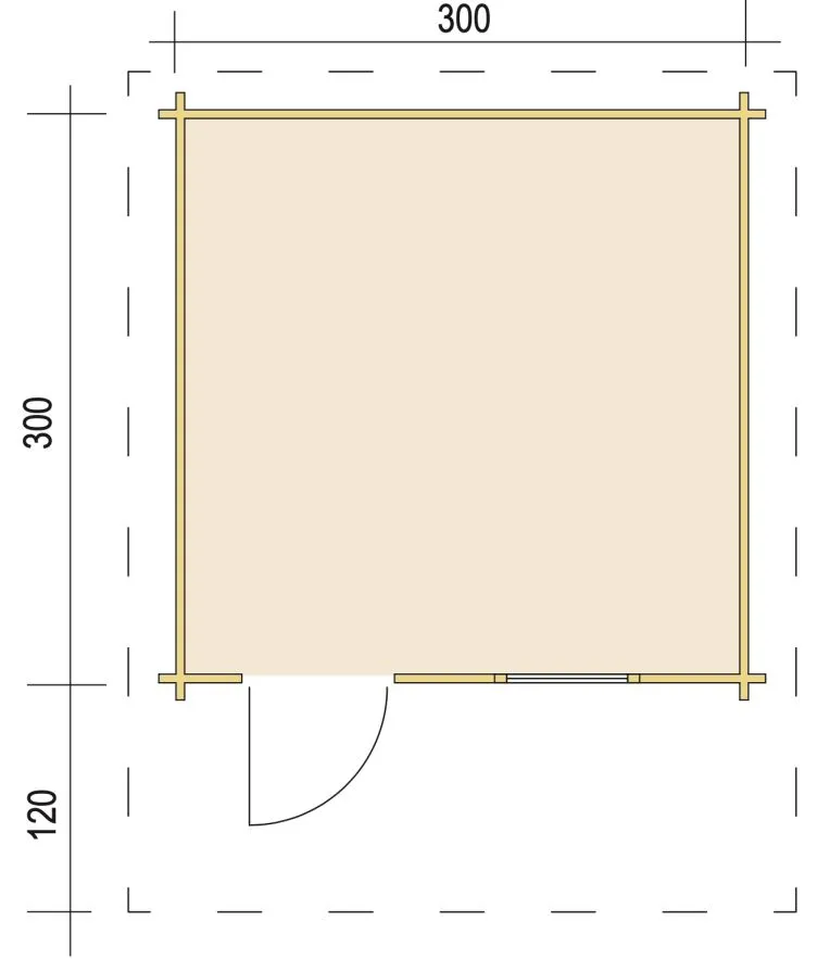 Zuluna Blockhaus 300x300cm, Satteldach