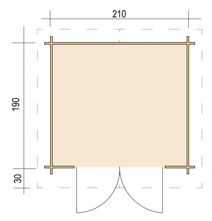 Zuluna Blockhaus 210x190cm, Satteldach