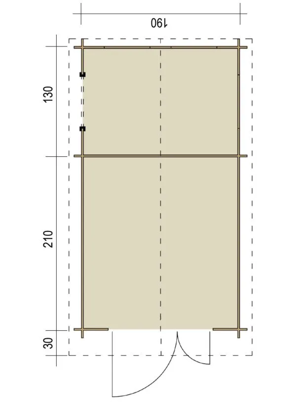 Zuluna Blockhaus 190x340cm, Satteldach