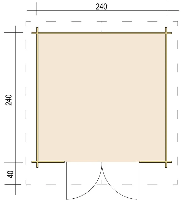 Zuluna Blockhaus 240x240cm, Satteldach