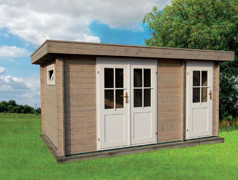 Zuluna Blockhaus 390x240cm, Flachdach