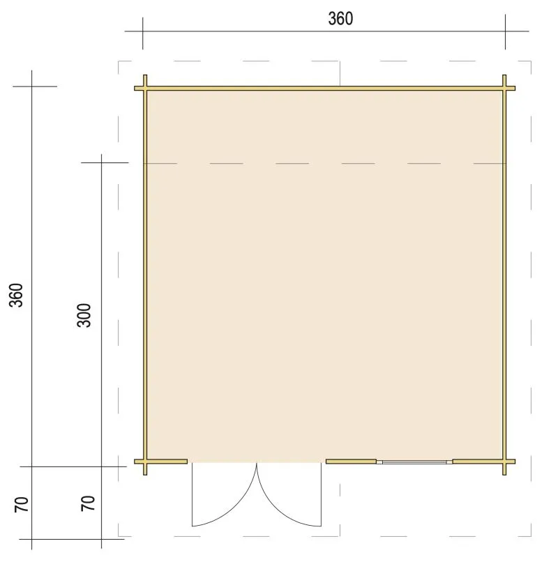 Zuluna Blockhaus 360x300cm, Satteldach