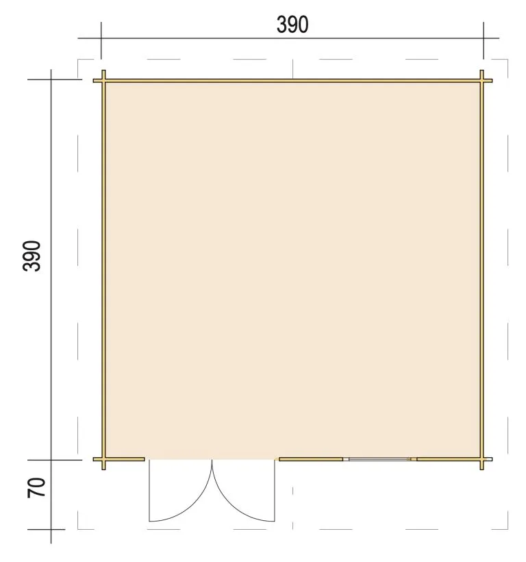 Zuluna Blockhaus 390x390cm, Satteldach