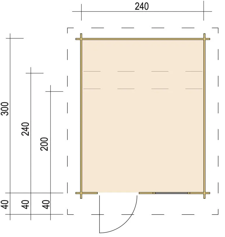 Zuluna Blockhaus 240x200cm, Satteldach