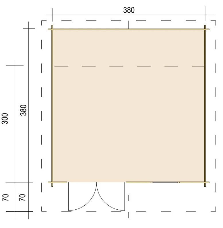 Zuluna Blockhaus 380x300cm, Satteldach