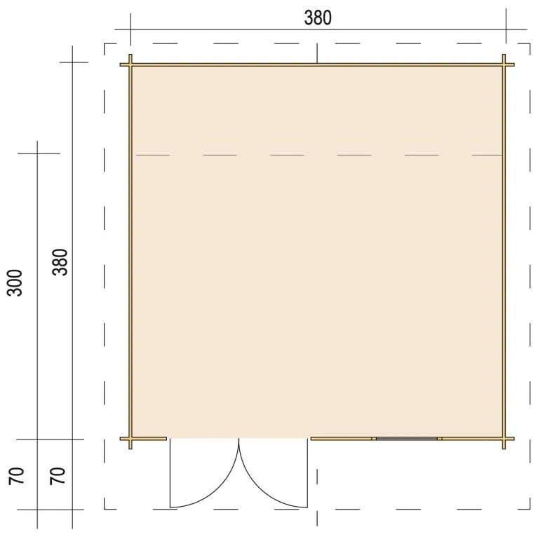 Zuluna Blockhaus 380x380cm, Satteldach