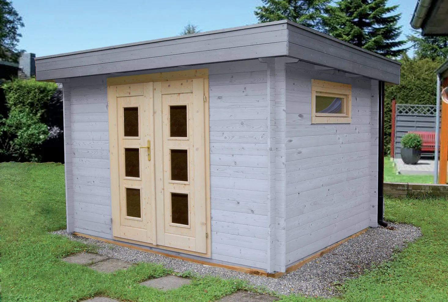 Zuluna Blockhaus 300x200cm, Flachdach