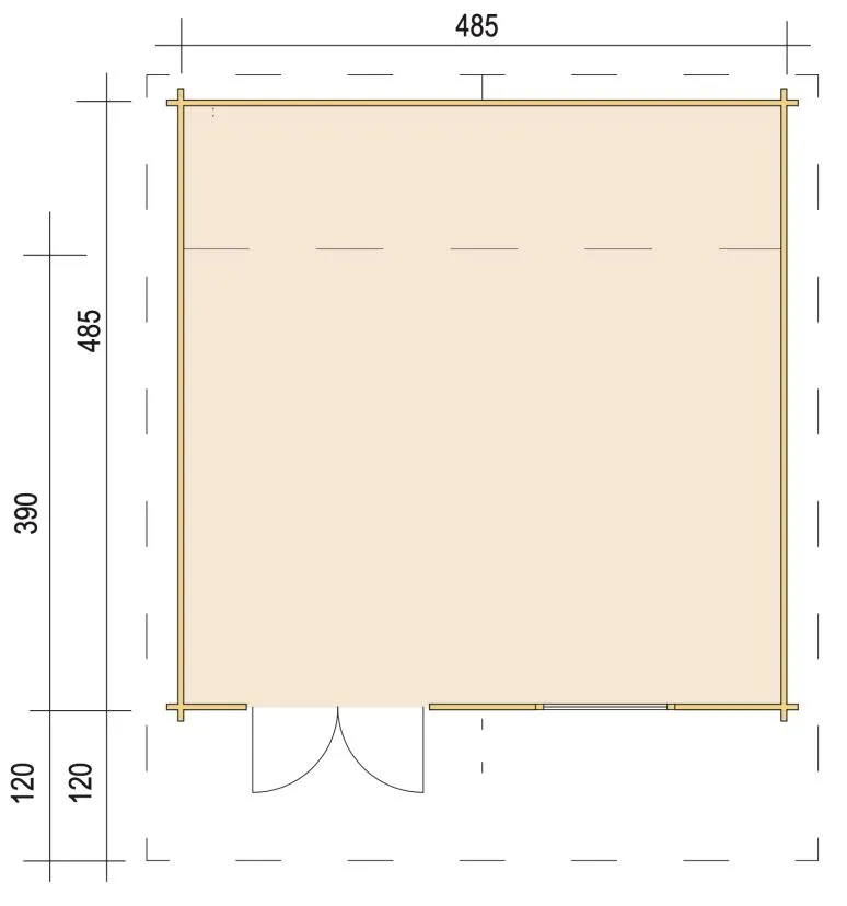 Zuluna Blockhaus 485x390cm, Satteldach