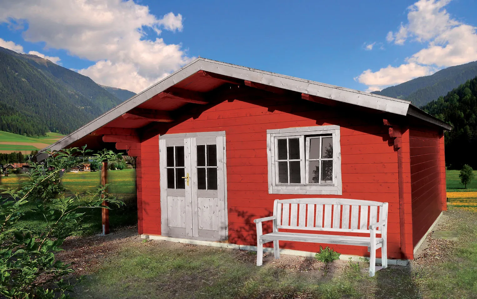 Zuluna Blockhaus 485x390cm, Satteldach