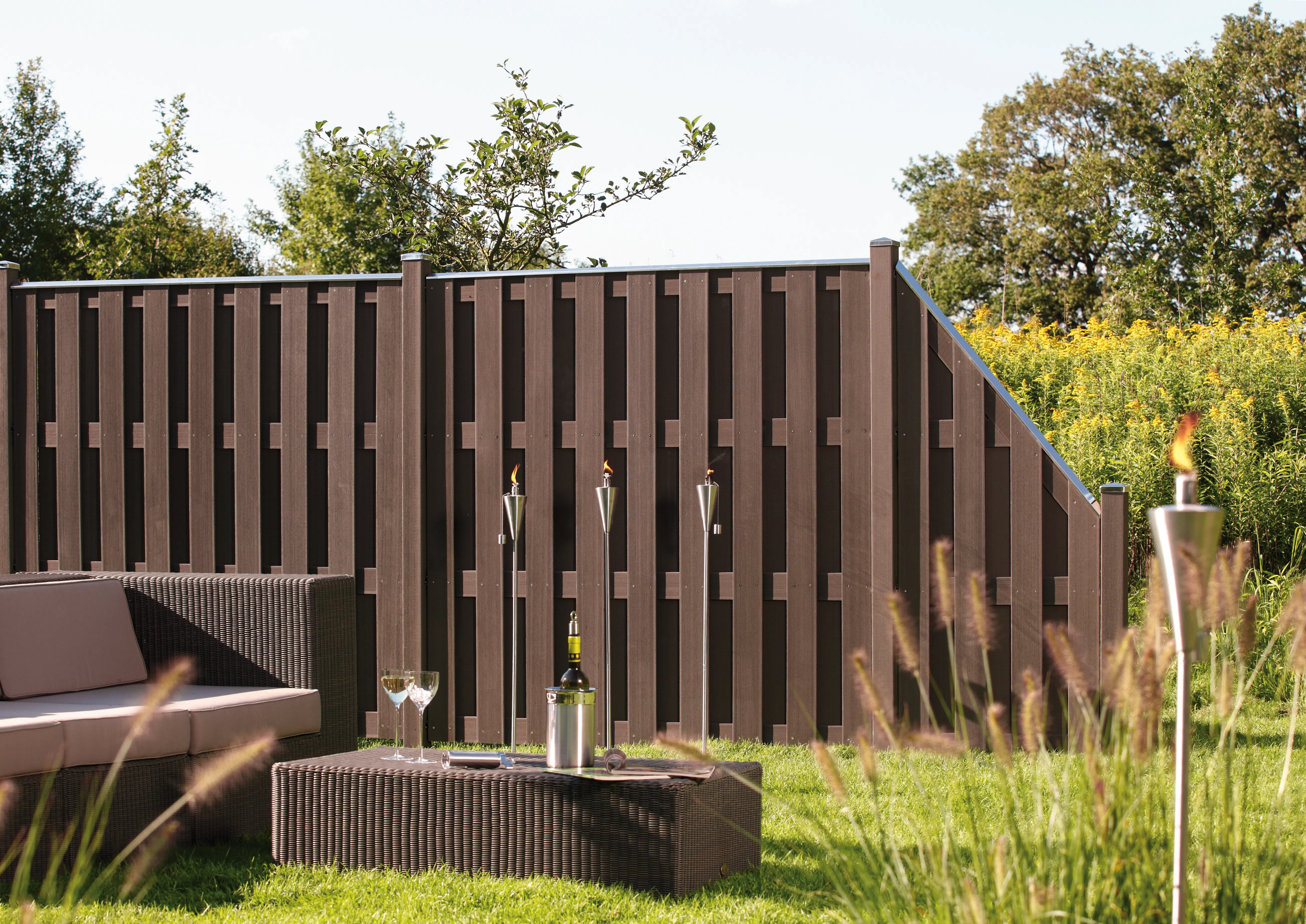 Sichtblende Jumbo WPC 74 x 179/90 cm