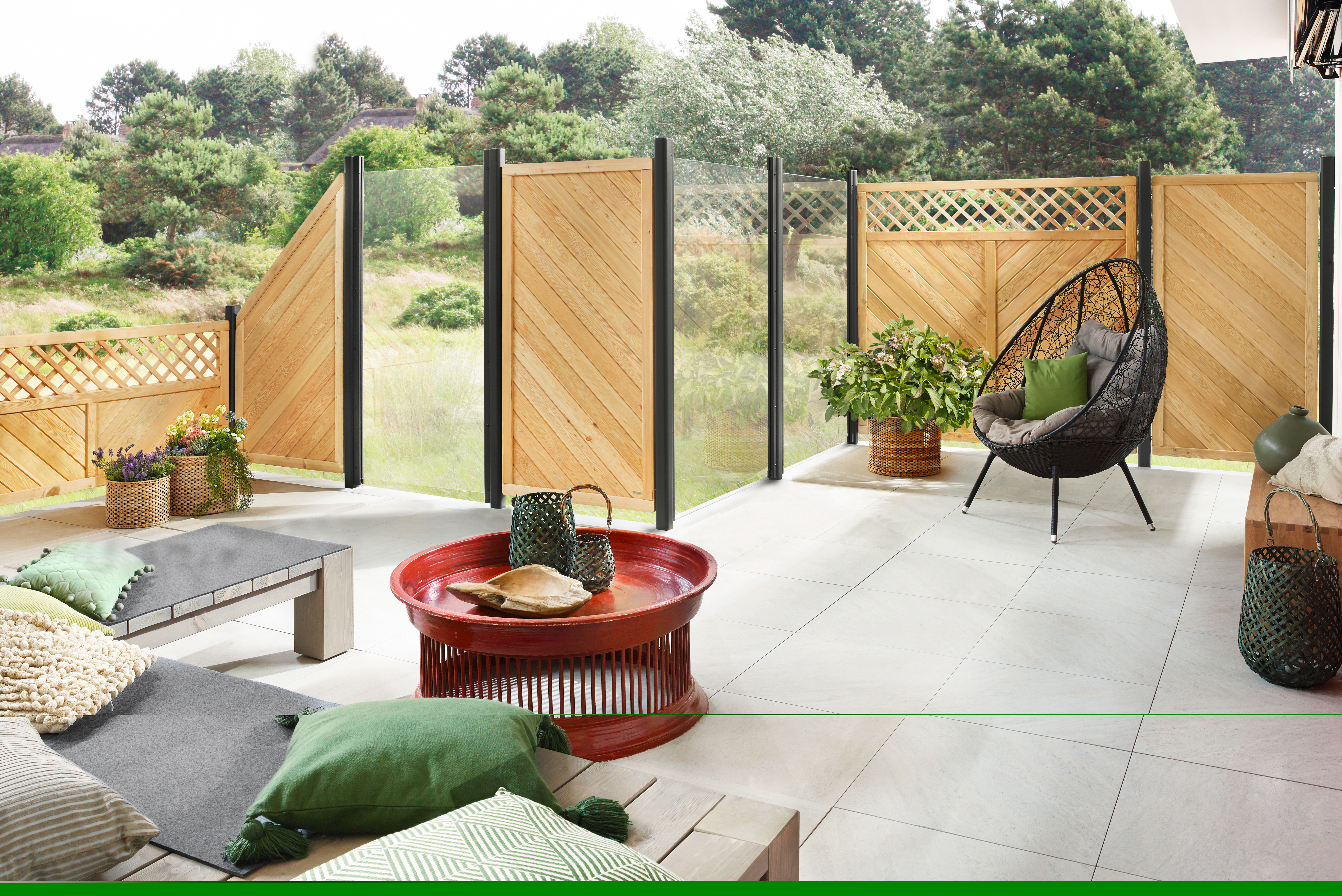 Glaselement Klar Rechteck 120 x 180cm