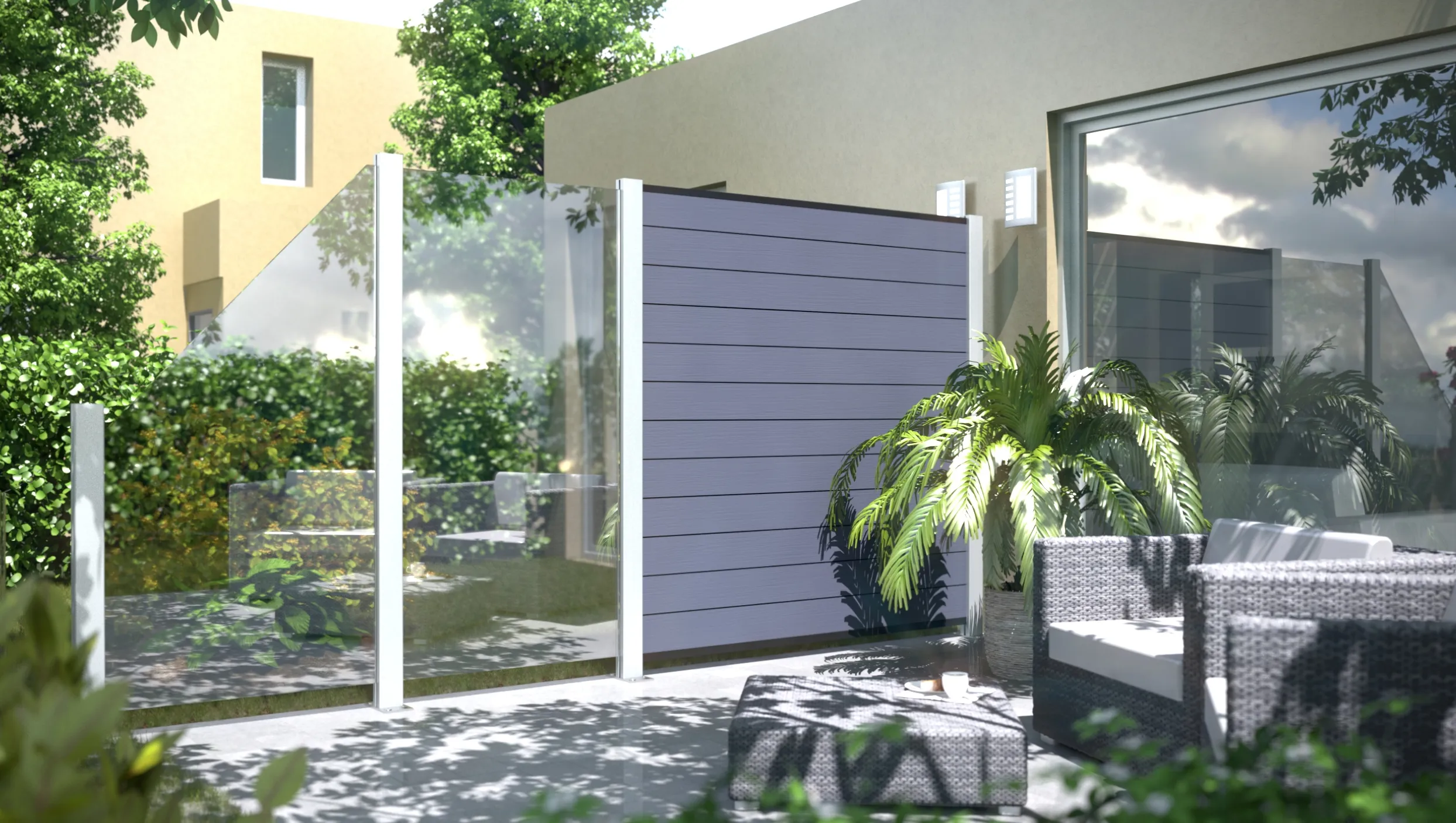 Glaselement Klar Rechteck 90 x 180cm