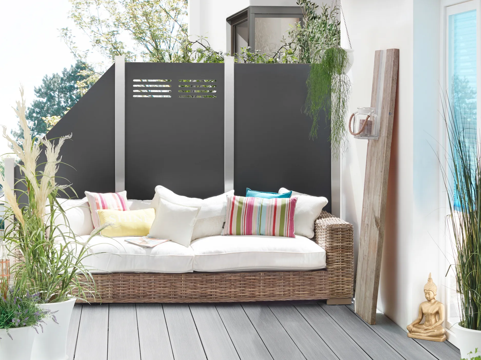 Sichtblende Board-Element 90 x 180/90cm