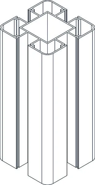 Aluminiumpfosten Typ E Anthrazit 90x90mm