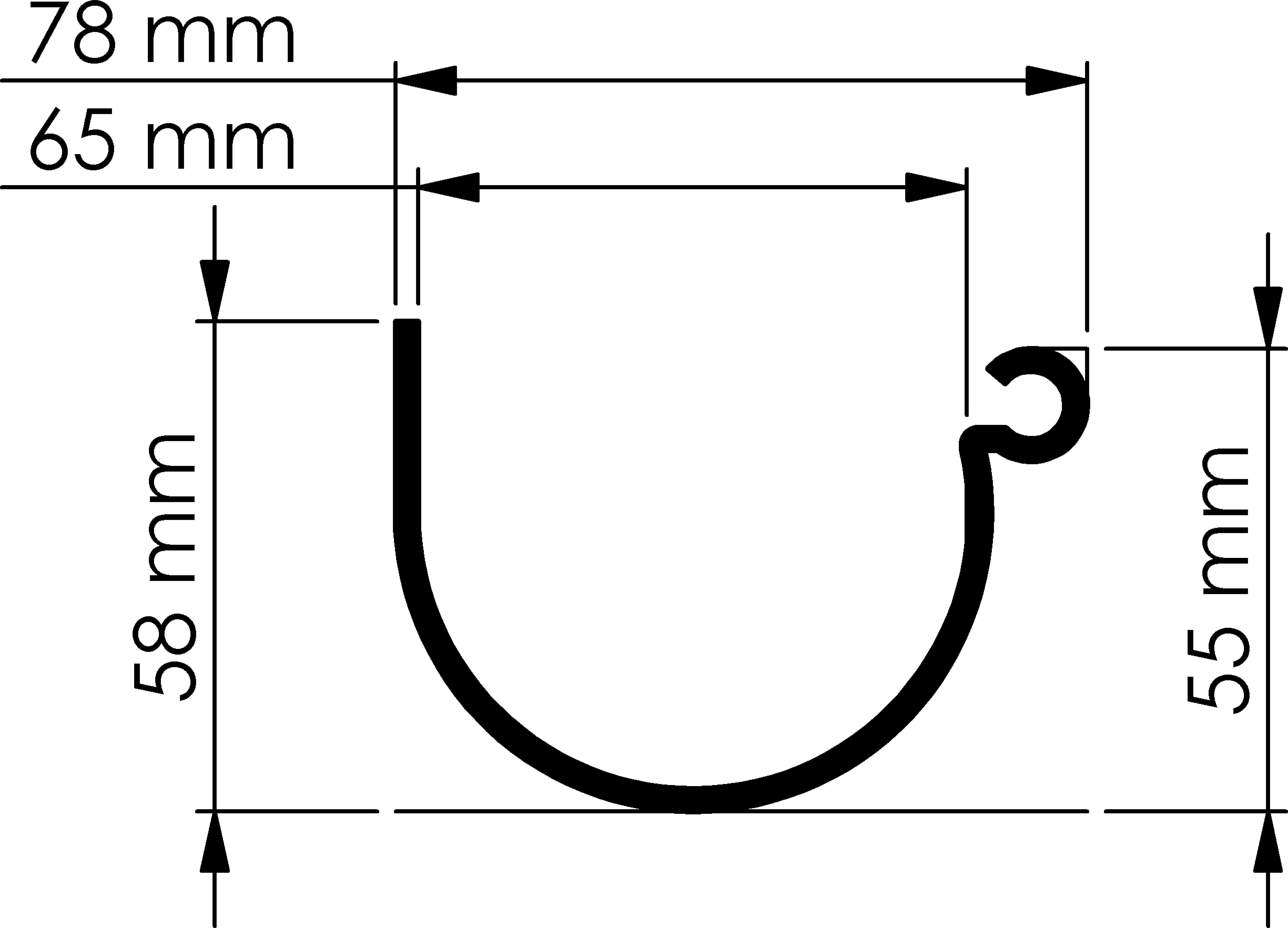 Halbrund-Dachrinnenset, Pult-/Flachdach