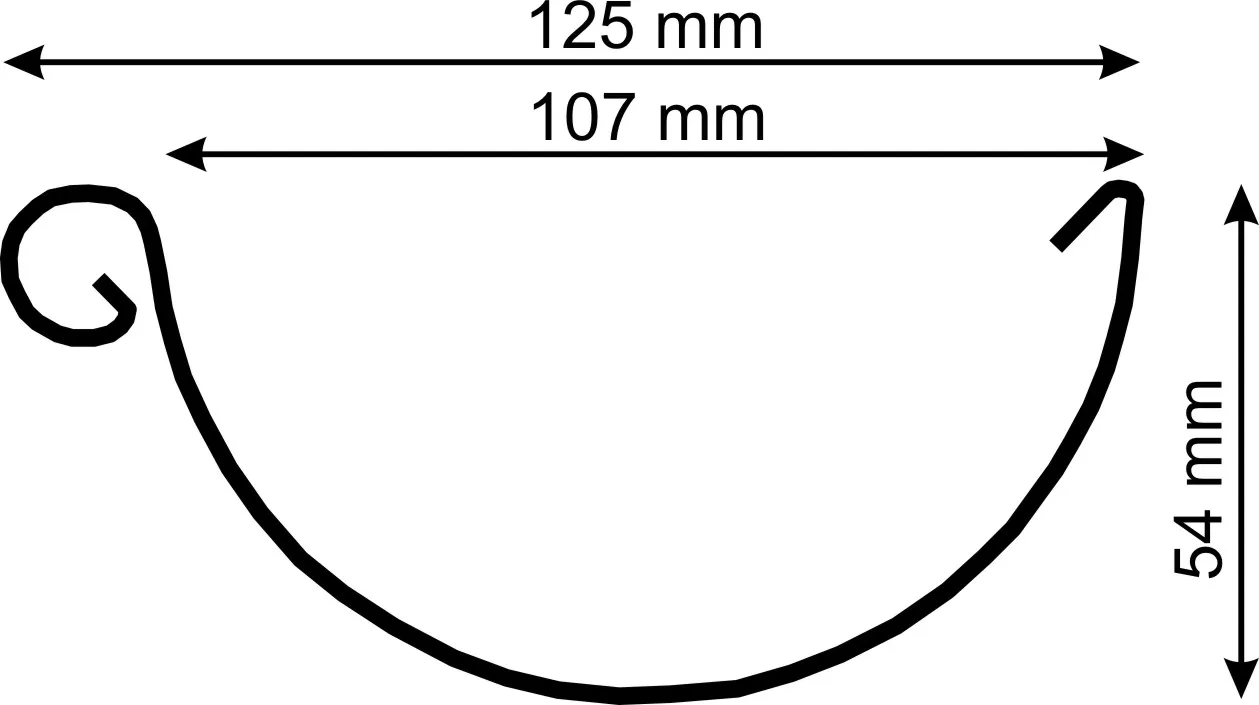 Halbrund-Dachrinnenset, Pult-/Flachdach
